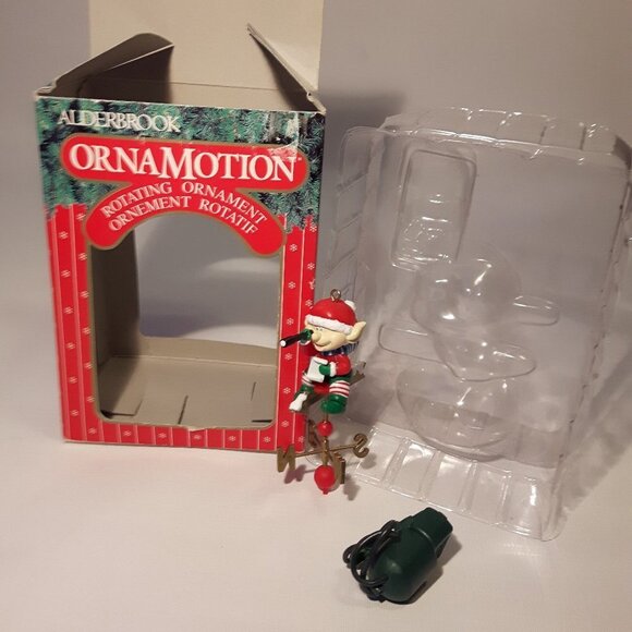 VINTAGE 1989 Vintage NOMA Carillon Alderbrook Ornamotion Ornament Elf Weather - Picture 3 of 5